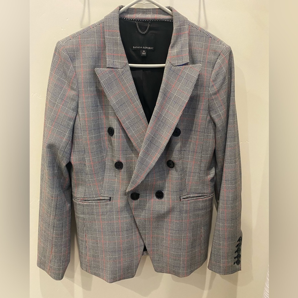 Banana Republic Doubled Breasted Houndstooth Blazer